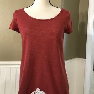 Gorgeous Moa Moa Shirt with Bottom Lace Trim